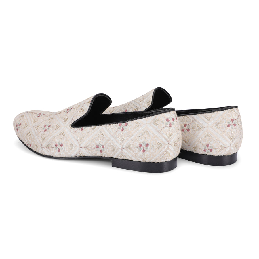 Embroidered Silk Loafers
