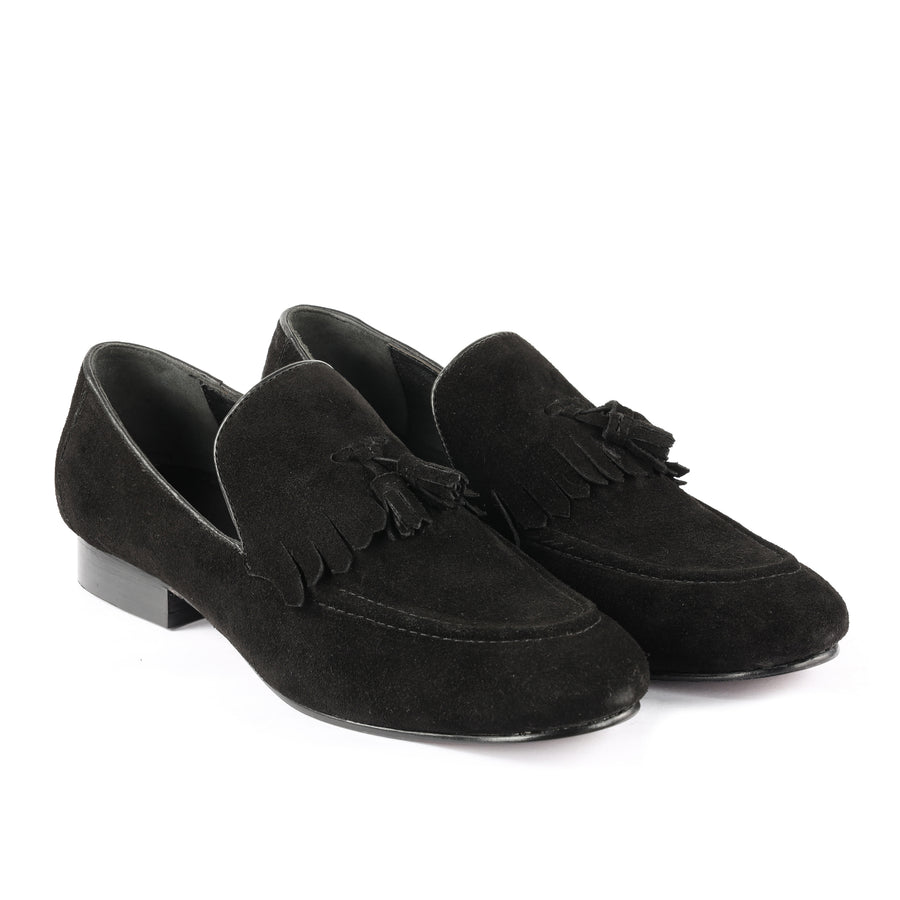 Powo Black Suede Loafers