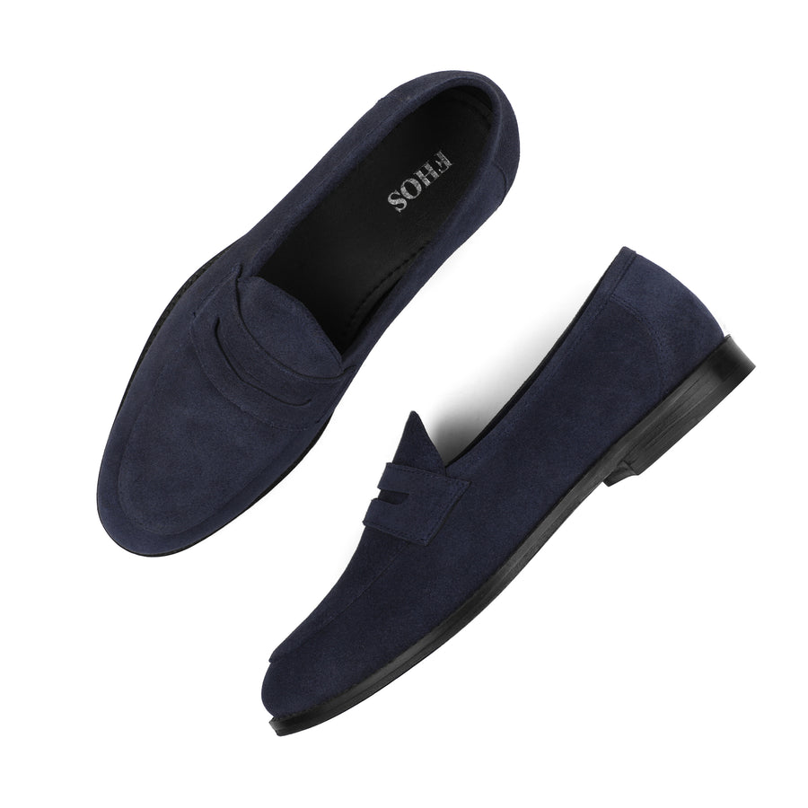 Stark Navy Suede Loafers